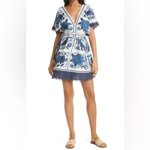 tropical tiles mini dress